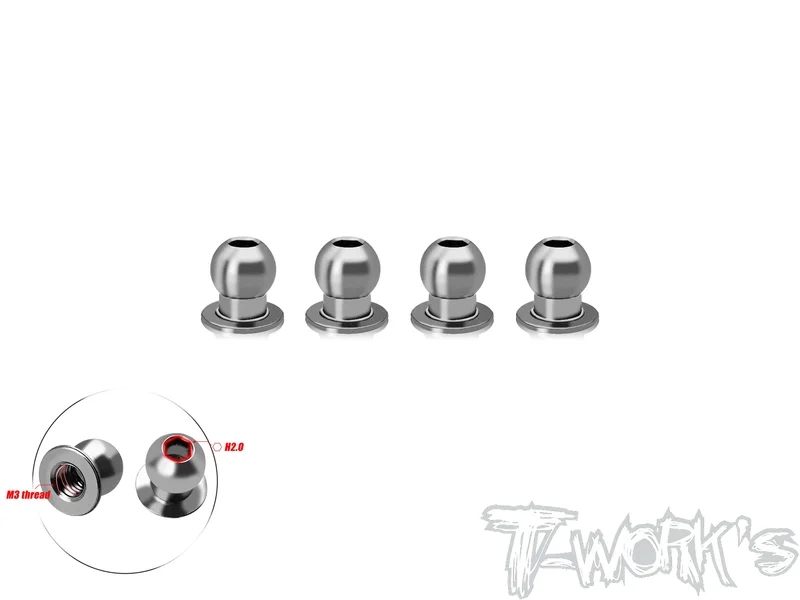 TP-132-G   64 Titanium 5mm Ball With M3 Thread ( For Mugen MTC2R ) 4pcs.