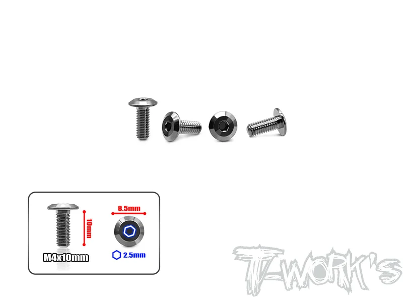 TP-149 64 Titanium Center Mount Screw 4x10mm( For Mayako MX8 ) 4pcs.