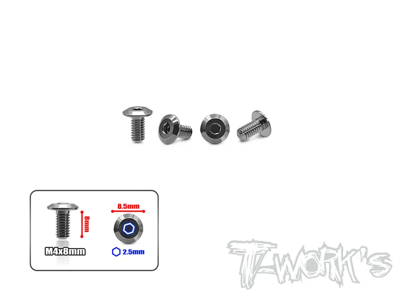 TP-150 64 Titanium Engine Mount Screw 4x8mm( For Mayako MX8 ) 4pcs.