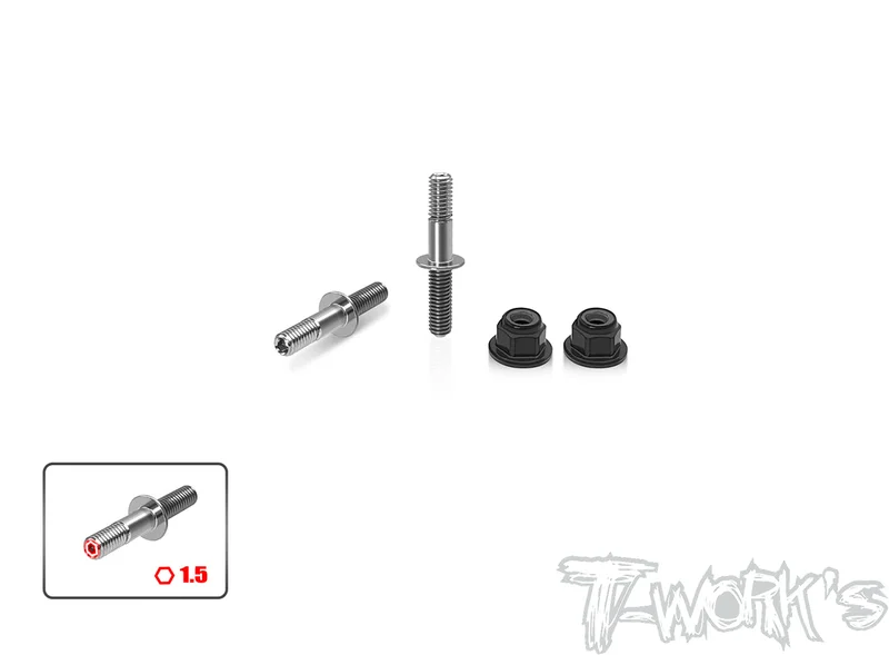 TP-16064 Titanium  Lower Shock Screws  ( For 1/10 Off Road & Drag ) 2pcs.