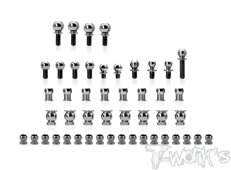 TP-18764 Titanium Ball End set ( For Xray X4F 2024 ) 48pcs.