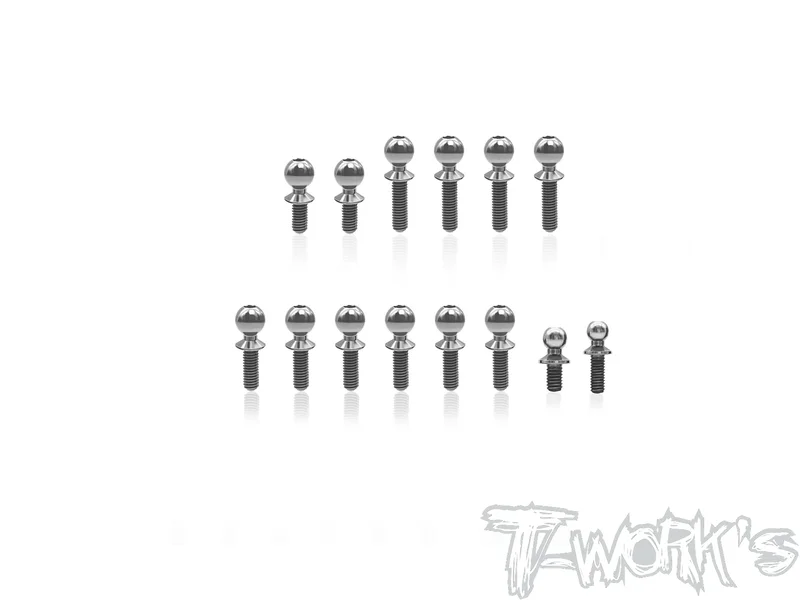 TP-220-RC10SC764 Titanium Ball End set ( For Team Associated RC10 SC7)  14pcs.