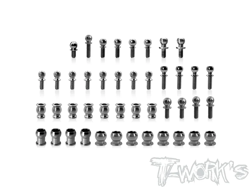 TP-220-X4'2664 Titanium Ball End set  ( For Xray X4'26) 44pcs.