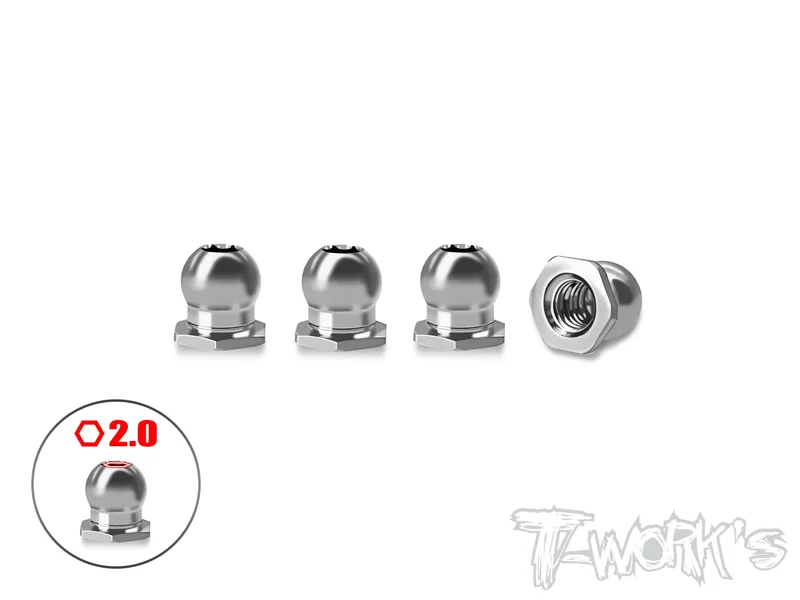 TP-800R-F 64 Titanium 4.8mm Pivot Ball With Thread ( For Awesomatix A800R/A800RR/A800FXR ) 4pcs.