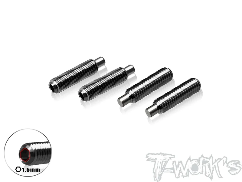 TP-X4-K 64 Titanium Shock Holder Set Screw 3 x 12mm ( For Xray X4'24/X4F'25 ) 4pcs.
