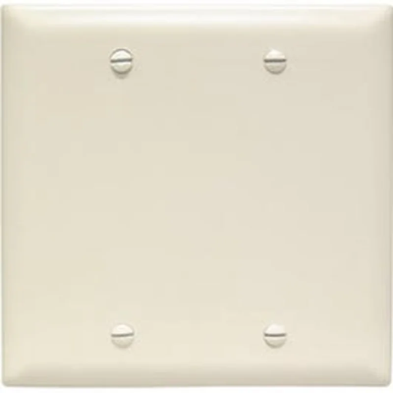 Trademaster 2 Gang Light Almond Wall Plate