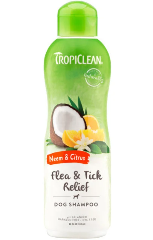 TropiClean Neem & Citrus Flea & Tick Relief Shampoo for Dogs