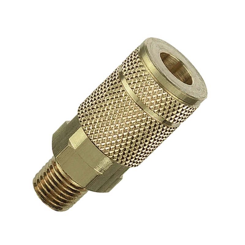 Tru-flate 1/4" T Design x 1/4" MNPT Brass Coupler