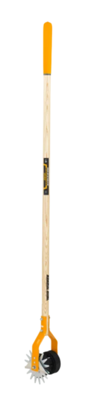 True Temper Dual-Wheel Rotary Edger with Cushion End Grip on Hardwood Handle