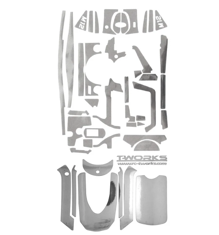 TS-025M Metal Chrome Radio Skin Sticker ( For Sanwa M12 ) 4Colors Silver