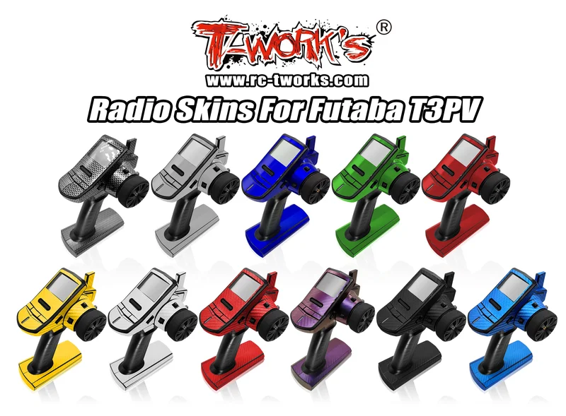 TS-072M Metal Chrome Radio Skin Sticker ( For Futaba T3PV ) 4 Colors