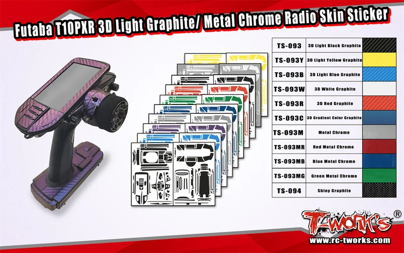 TS-093 3D Graphite Radio Skin Sticker ( For Futaba T10PXR )