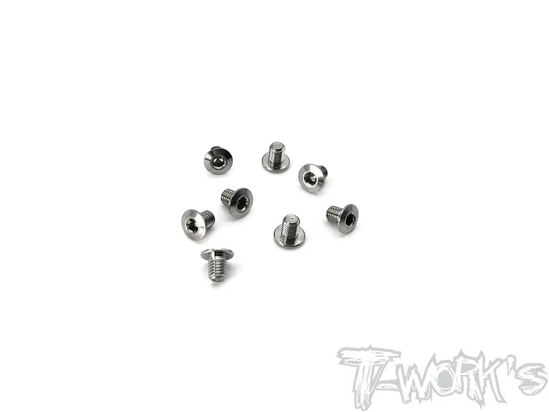 TSS-304LP 3mm x 4mm Hex. Socket Head Low Profile Half Thread Screws8pcs.