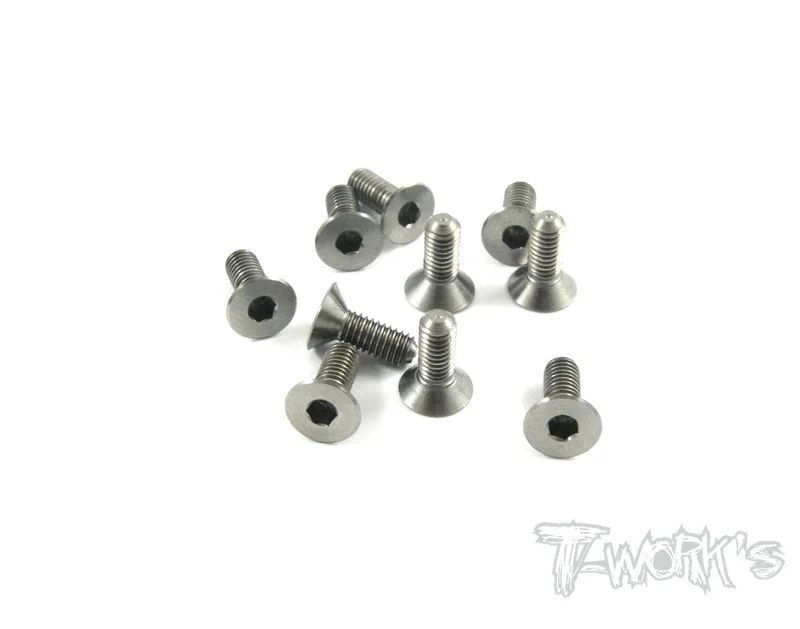 TSS-308C 3mm x 8mm 64 Titanium Hex. Countersink Screw 10pcs.