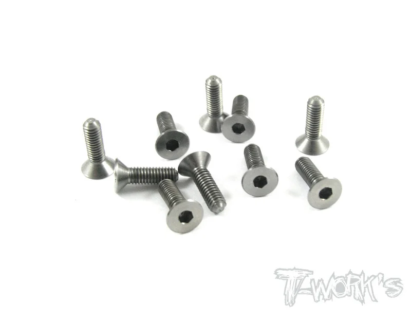 TSS-310C 3mm x 10mm 64 Titanium Hex. Countersink Screw 10pcs.