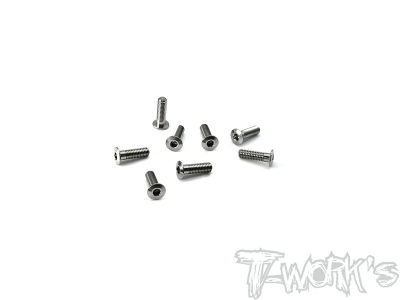 TSS-310LP 3mm x 10mm 64 Titanium Hex. Socket Head Low Profile Half Thread Screws8pcs.