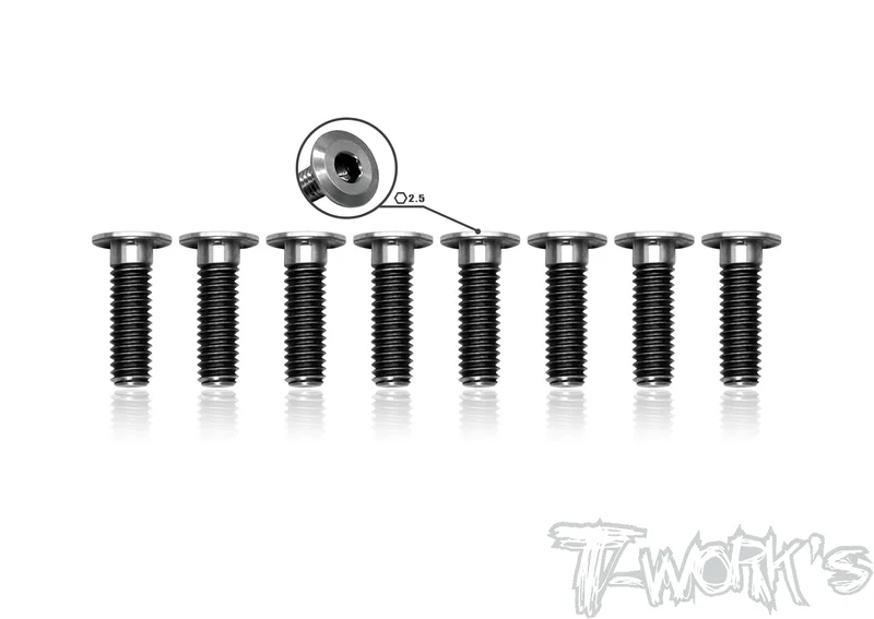 TSS-412LP 4mm x 12mm 64 Titanium  Hex. Socket Head Low Profile Half Thread Screws8pcs.