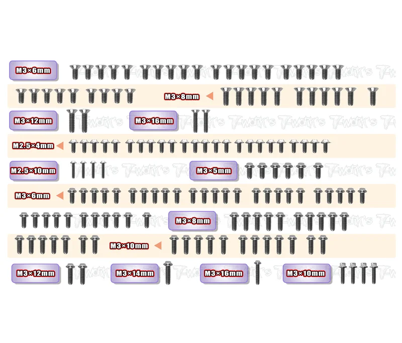 TSSU-750E64 Titanium Screw set ( UFO Head ) 151pcs.(  For Serpent 750e NATRIX )