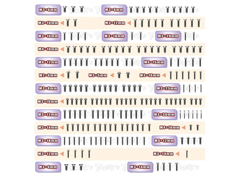 TSSU-GTX8'23 64 Titanium Screw set ( UFO Head ) 197pcs.( For Xray GTX8 2023 )