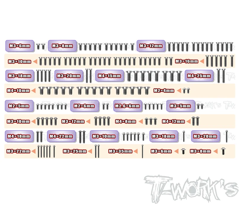 TSSU-MP10Te64 Titanium Screw set ( UFO Head ) 147pcs. ( For Kyosho MP10Te )