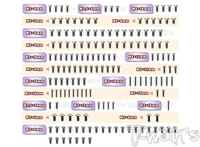 TSSU-MRX6X64 Titanium Screw set ( UFO Head ) 160pcs.(For Mugen MRX6X)