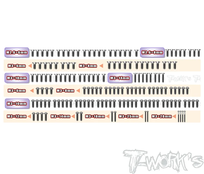 TSSU-SB401LW64 Titanium Screw set ( UFO Head ) 156pcs. ( For PR SB401 LW )