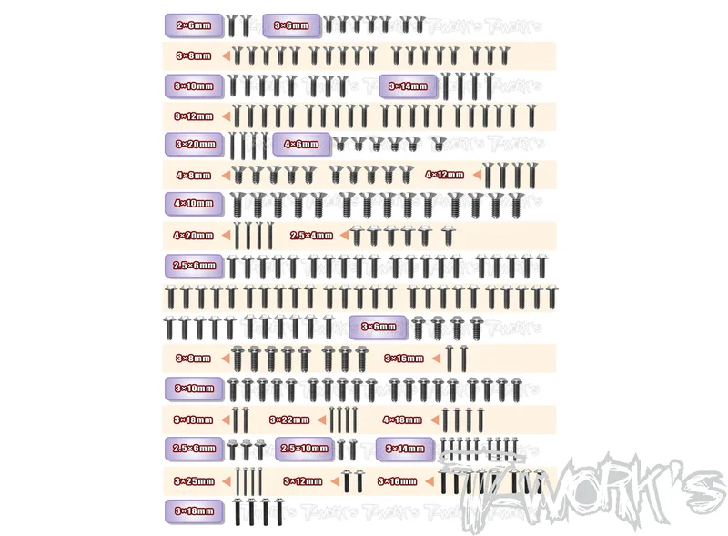 TSSU-SRX8GT'23  64 Titanium Screw set ( UFO Head ) 248pcs.( For Serpent SRX8 GT 2023 )