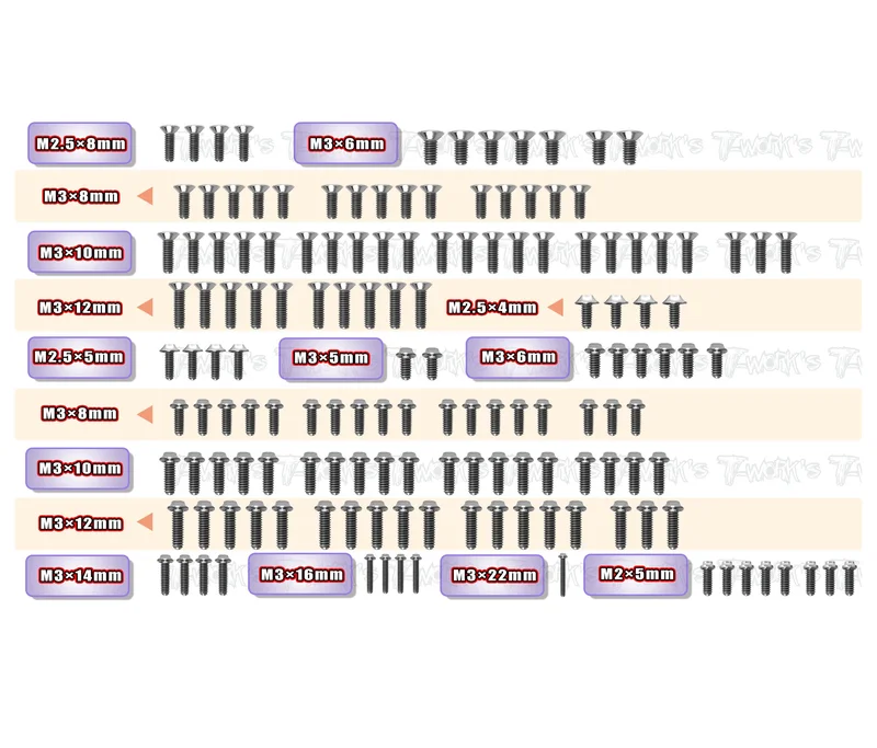 TSSU-XB4C'26   64 Titanium Screw set ( UFO Head ) 147pcs.( For Xray XB4C'26 )