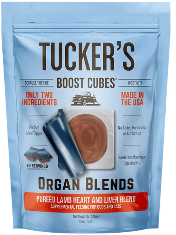 Tucker's Boost Cubes Pureed Lamb Heart and Liver Blend Supplemental Feeding for Dogs & Cats