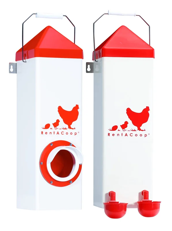 Twin Cup Chicken Waterer and Feeder Set - 10lbs/2 Gal