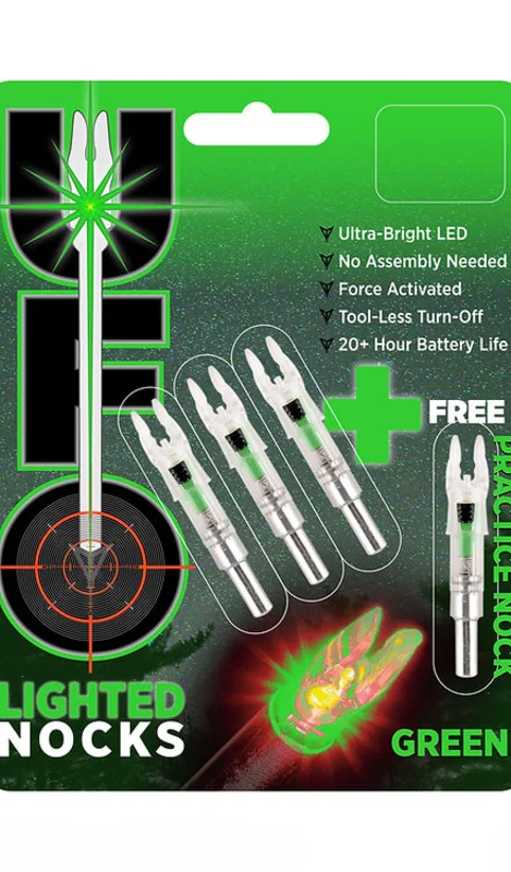 UFO LIGHTED NOCKS (3 pack) GREEN