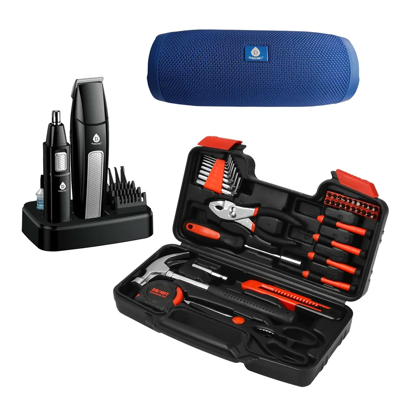 Ultimate Mens Package Tool Kit, Wireless Speaker & Grooming Set for Everyday Excellence