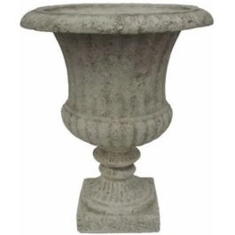 Urn Planter, Country White Fiberglass, 15-In.