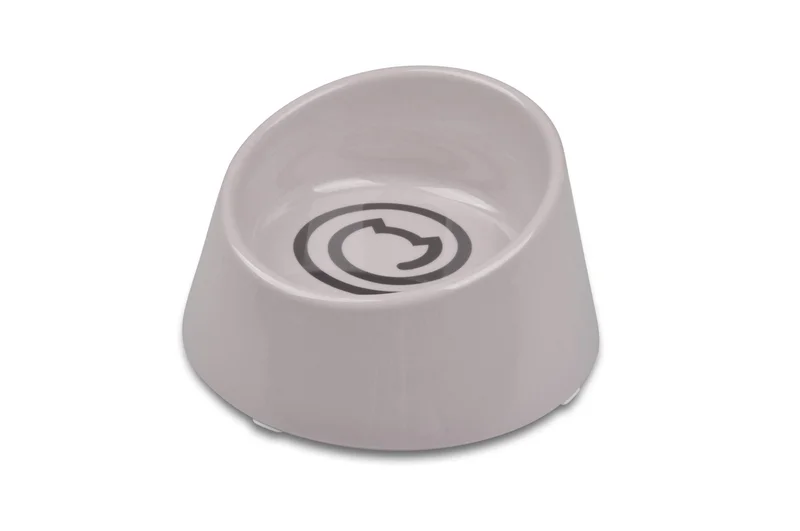 Van Ness Ecoware Raised Cat Bowl, Grey, 8 oz Grey