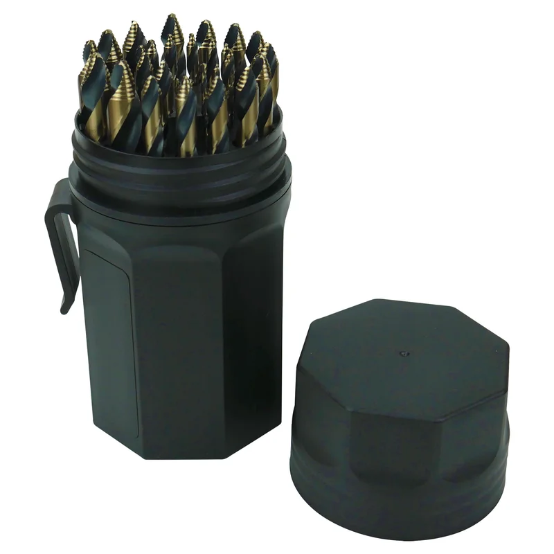 Vortex Point Angled Drill Bits 1/16-1/2 x 64ths Mechanics Length 29-Piece TYPE 250-VT