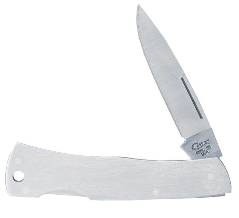 W.R. Case & Sons Executive Lockback with Lanyard Hole Brushed Stainless Steel