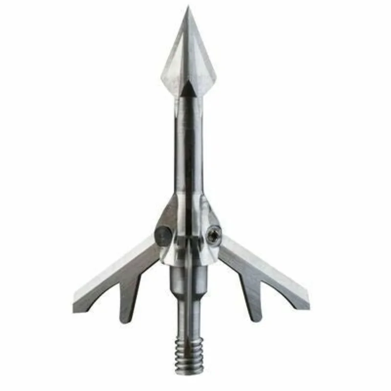 Wac'Em Archery 100g 3 Blade Steel Expandable Broadhead, 4 pack, 1.5"