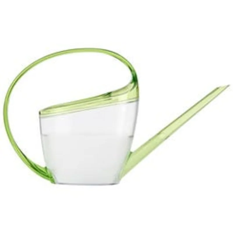 Watering Can, Loop Handle, Transparent/Green Plastic, 47-oz.