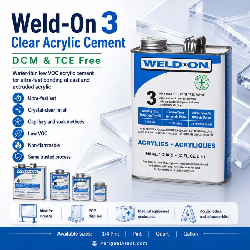 Weld-On #3 Clear Acrylic Cement DCM & TCE Free