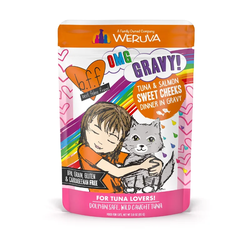Weruva BFF Tuna & Salmon Sweet Cheeks Recipe Pouches Wet Cat Food