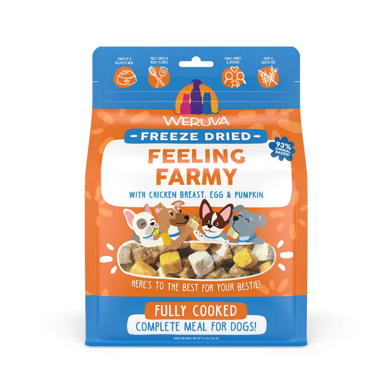 Weruva Feeling Farmy Freeze Dried with Chicken Breast, Egg & Pumpkin Dog Food