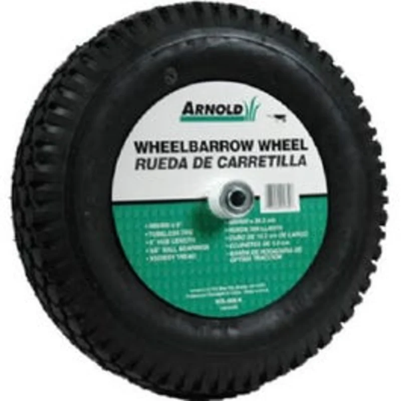 Wheelbarrow Wheel Assembly, Knobby Tread, 480/400 x 8-In.