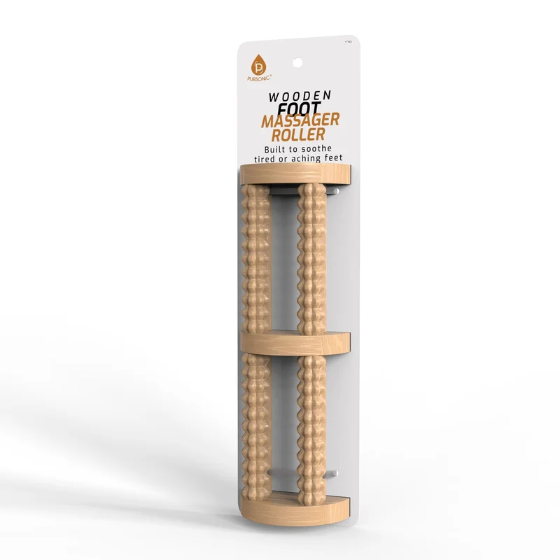 Wooden Foot Massager with Dual Rollers