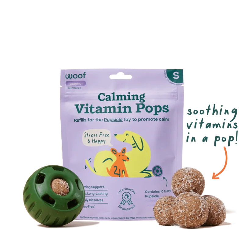 Woof Calming Vitamin Pops Dog Treats