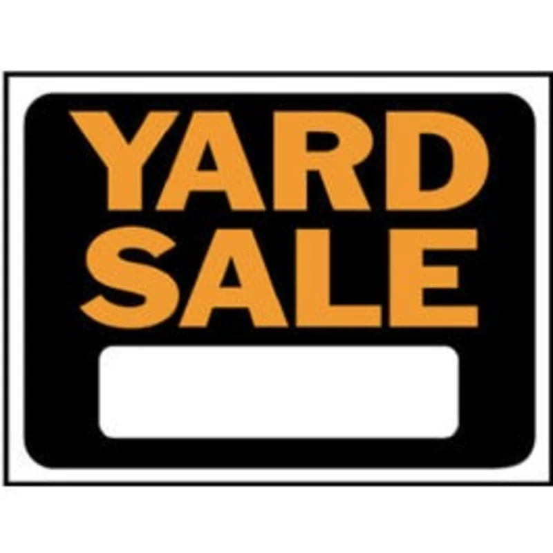"Yard Sale" Sign, Hy-Glo Orange/Black Plastic, 9 x 12-In.