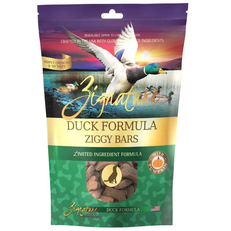 Zignature Ziggy Bars Duck Formula Dog Treats