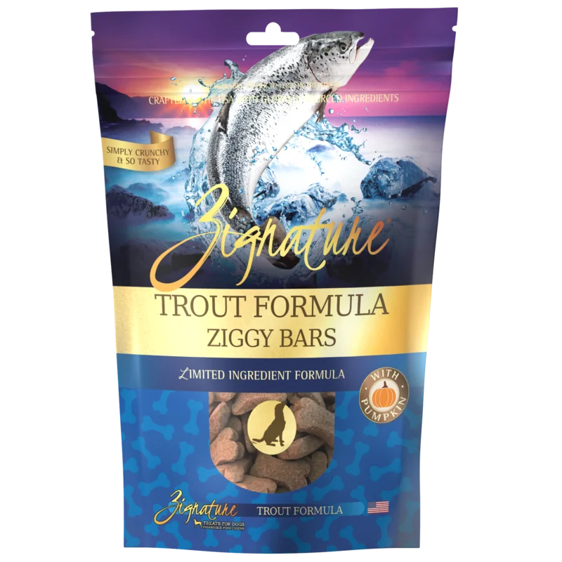 Zignature Ziggy Bars Trout Formula Dog Treats