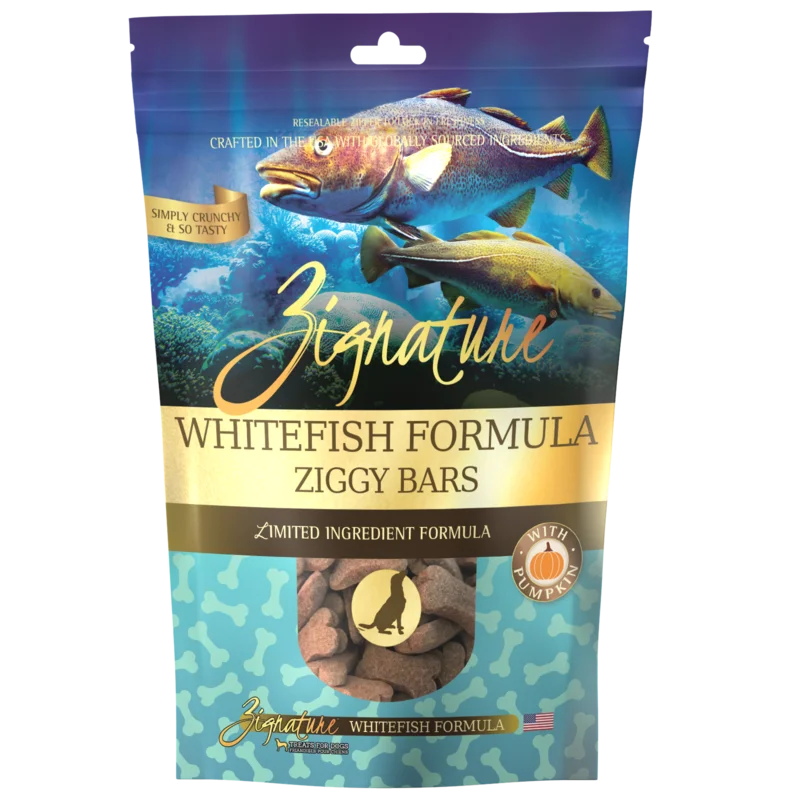 Zignature Ziggy Bars Whitefish Formula Dog Treats
